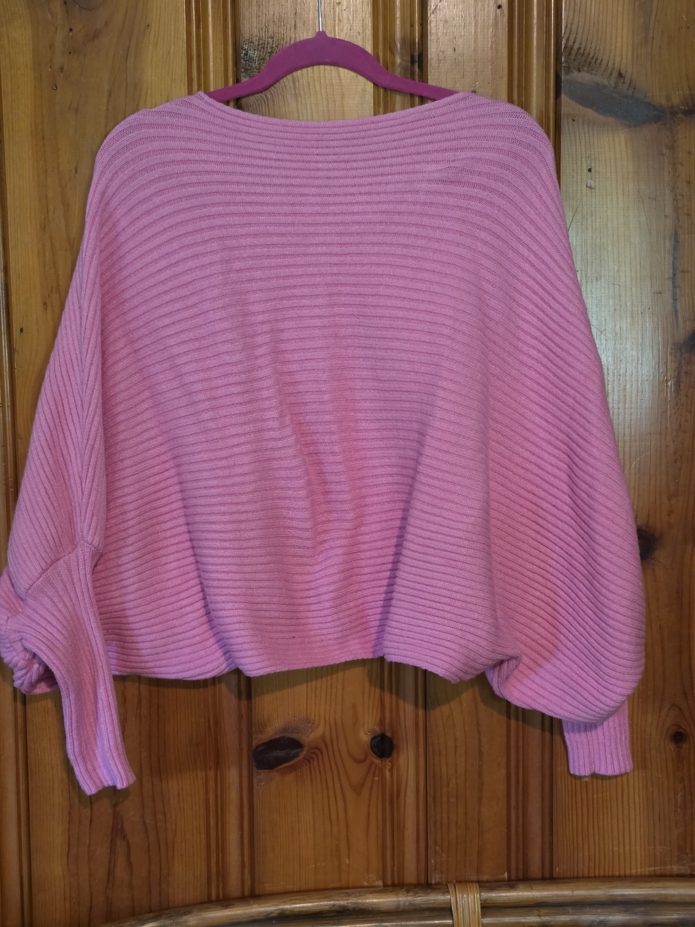 Off-Shoulder Ribbed Knit Sweater - Pink - Picture 2 of 12
